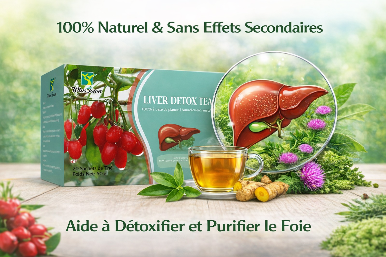 Pack ( 2 Boites de 20 sachets ) Thé Détox du Foie – Nettoyage Naturel du Foie
