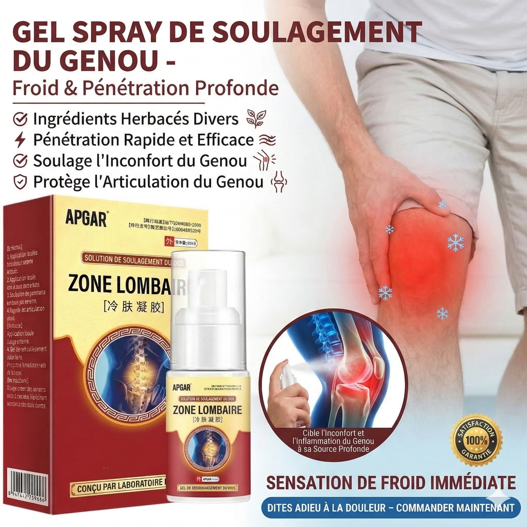 Pack ( 2 Boites ) Spray Pour les Douleurs Lombaires , Genoux , epauls